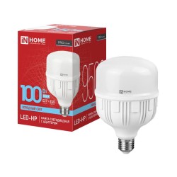 Лампа светодиодная LED-HP-PRO 100Вт грушевидная 6500К холод. бел. E27 9500лм 150-275В с адаптером E40 бел. IN HOME 4690612035697