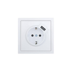 Розетка 1-м ZIMA IP20 + USB с заземл. механизм бел. LEZARD 704-0288-181