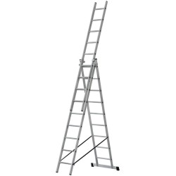 Лестница трехсекционная 3х9 H=257/426/591см 11.18кг алюм. FIT 65434