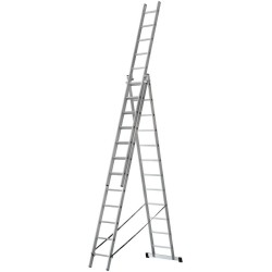Лестница трехсекционная 3х12 H=343/594/841см 17.83кг усиленная алюм. FIT 65438