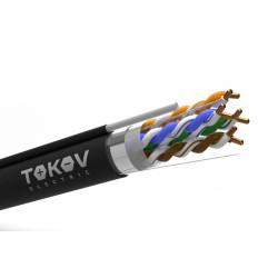 Кабель витая пара F/UTP 4х2х24AWG(0.51мм) + трос кат.5E PE outdoor Fluke tested 305м (м) PRO TOKOV ELECTRIC TKP-C05-F42-5E-305-ODC
