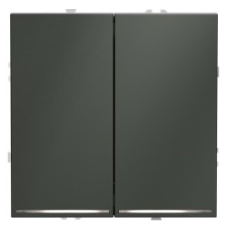 Выключатель 2-кл. СП S70 10А с подсветкой механизм титан Voltum VLS020206