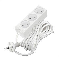 Удлинитель 3х5м без заземл. 10А IP20 2.2кВт ПВС 2х0.75 бел. DOMTOK 2372