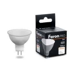 Лампа светодиодная LB-1608 8Вт MR16 4000К G5.3 230В FERON 38090