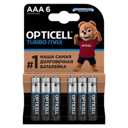 Элемент питания алкалиновый AAA/LR03 (блист. 6шт) Turbo Max Opticell 6053006