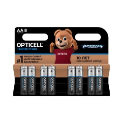 Элемент питания алкалиновый AA/LR6 (блист. 8шт) Turbo Max Opticell 6053007
