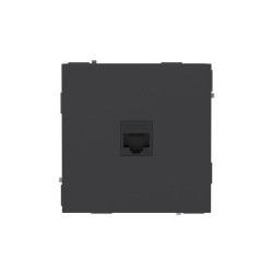 Розетка компьютерная 1-м KANT RJ45 кат.5E без шторки черн. уголь DKC 7012663