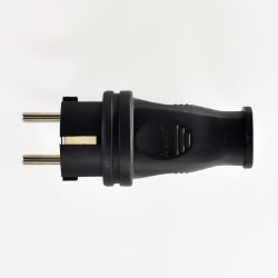Вилка кабельная 1ф 1х16А 2P+E 220-240В IP44 каучук LEZARD 106-0400-0105/105