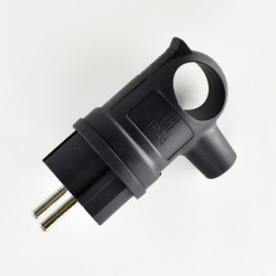 Вилка 16А 2P+PE 220-240В IP44 с ручкой каучук LEZARD 106-0400-0109/109