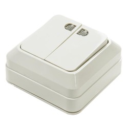 Выключатель 2-кл. ОП Bolleto 10А IP20 7123 накладной с подсветкой бел. ASD / IN HOME 4680005959778