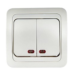 Выключатель 2-кл. СП Classico 2123 10А IP20 с подсветкой бел. ASD / IN HOME 4680005959877