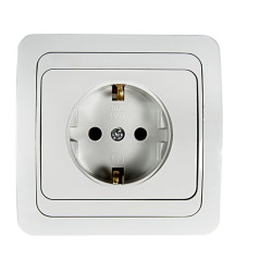 Розетка 1-м CLASSICO с заземл. 2028 бел. ASD / IN HOME 4680005959907