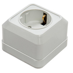 Розетка 1-м BOLLETO защ. шторки с заземл. накл. 7028х бел. ASD / IN HOME 4690612000954
