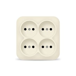 Розетка 4-м ОП 10А IP20 квадрат. без заземл. сл. кость IONICH 1453