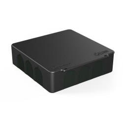 Коробка распределительная 100х100х30 (HF) двухкомп. Безгалоген. для прям. монтажа черн. (уп.48шт) Промрукав 60-0302-9005