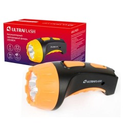 Фонарь аккумуляторный LED3804 4LED аккум. SLA 220В пластик. черн./желт. (кор.) Ultraflash 9215