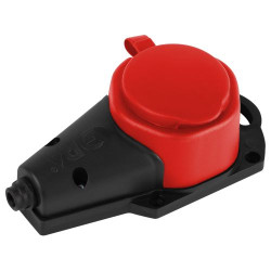 Колодка 1-м с заземл. 16A IP44 KX-1e-RED-IP44 каучук. красн. Эра Б0068412