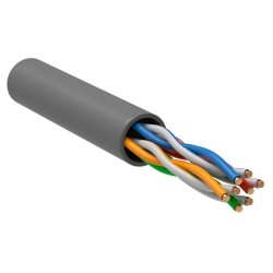 Кабель витая пара U/UTP кат.5E 4х2х0.52 LSZH сер. (уп.305м) РФ/Т ITK LC1-C5E04-121-T-P-R
