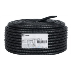 Труба гофрированная ПВХ d20мм с протяжкой черн. (уп.100м) Plast EKF tg-z-20-100-black