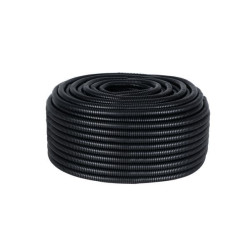 Труба гофрированная ПВХ d32мм с протяжкой черн. (уп.50м) Plast EKF tg-z-32-50-black